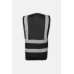 Black High Visibility Vest Fluorescent Fabric With Piping